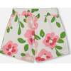 French Terry Short, Pink Flowers On White Background - Shorts - 4