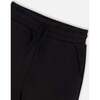 French Terry Sweatpants With Side Pockets, Black - Sweatpants - 4