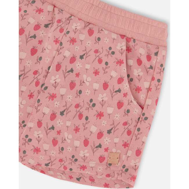 French Terry Short, Old Pink And Flowers - Shorts - 4