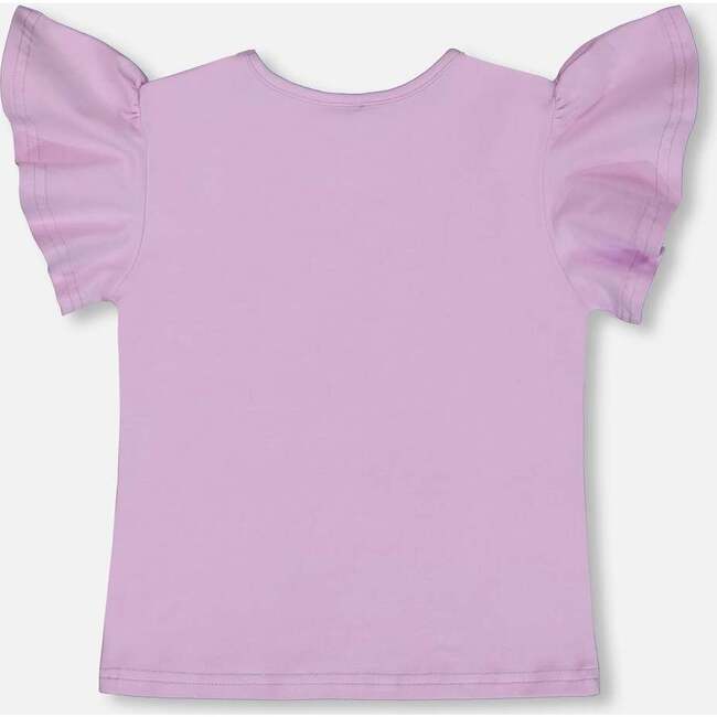 Flutter Sleeve Top, Lilac - T-Shirts - 3