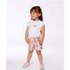 Flat Back Rib Top, White And Pink House - T-Shirts - 2