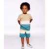 French Terry Short, Gradient Beige And Teal - Shorts - 3