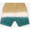 French Terry Short, Gradient Beige And Teal - Shorts - 4