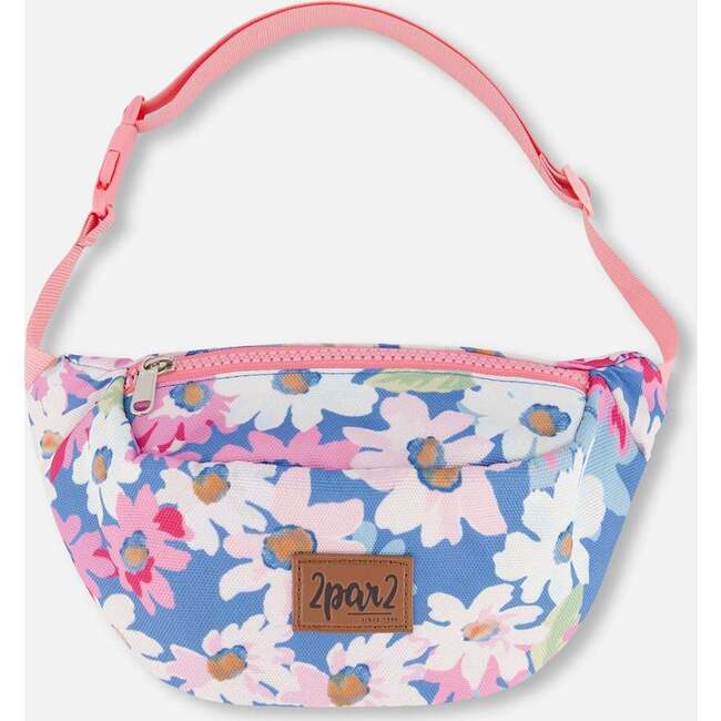 Fanny Pack, White, Pink, And Green Flowers