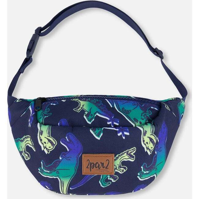 Fanny Pack, Blue And Green Dino On Navy