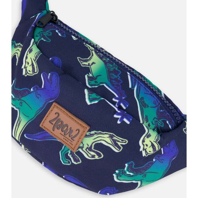 Fanny Pack, Blue And Green Dino On Navy - Bags - 3