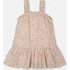 Eyelet Dress, Beige And Small Flowers - Dresses - 1 - thumbnail