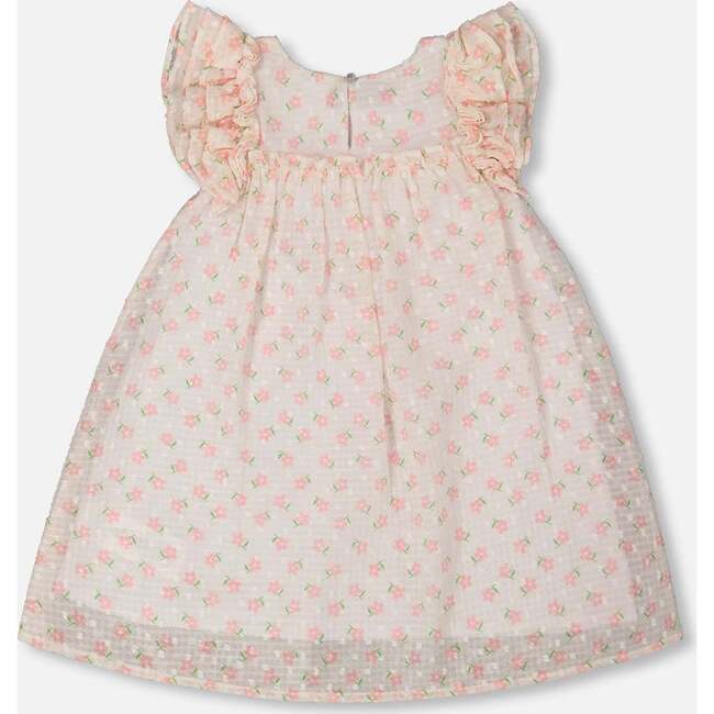 Dress With Frills, Pale Pink And Flowers - Dresses - 3