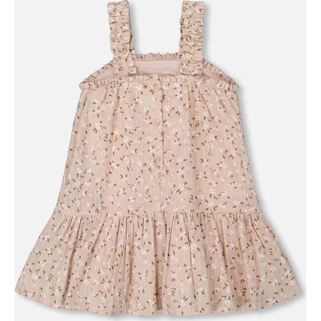 Eyelet Dress, Beige And Small Flowers - Dresses - 3