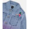 Denim Jacket With Embroidery, Floral Jeans Blue - Jackets - 6