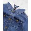 Denim Jacket With French Terry Hood, White And Denim Blue - Jackets - 5