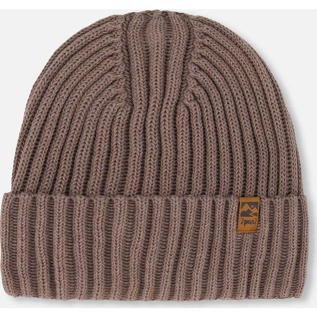 Cuffed Knit Hat, Taupe