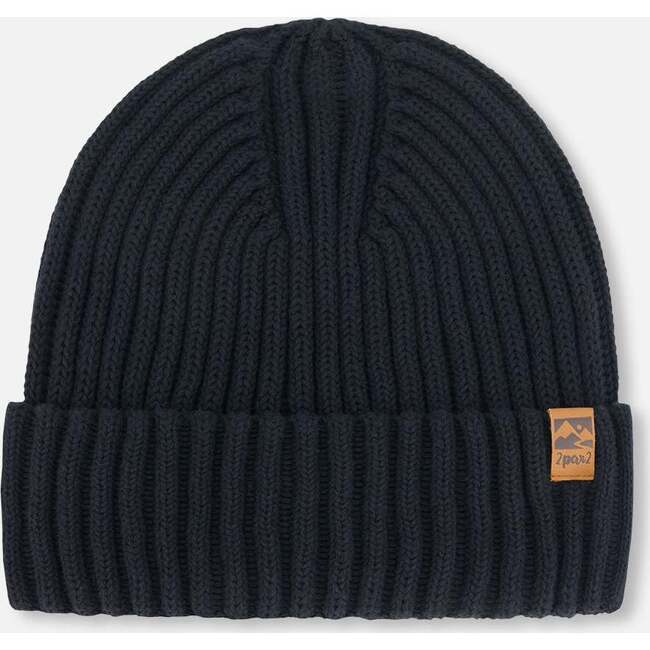 Cuffed Knit Hat, Black