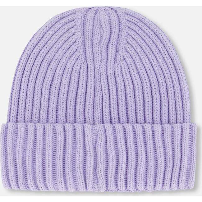 Cuffed Knit Hat, Lilac - Hats - 2