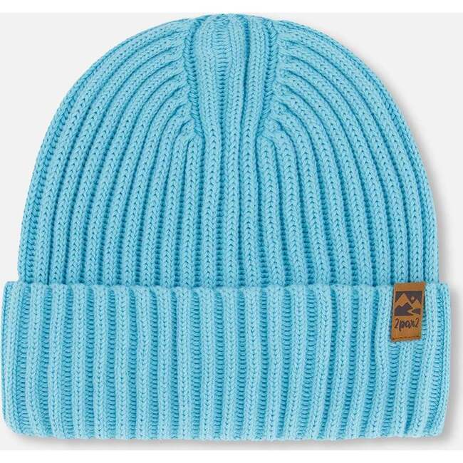 Cuffed Knit Hat, Light Blue