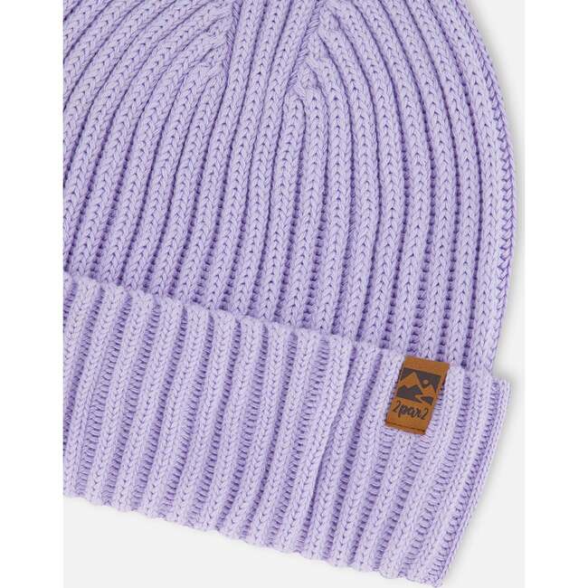 Cuffed Knit Hat, Lilac - Hats - 3