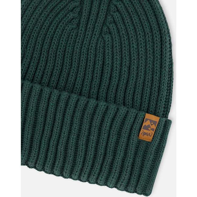 Cuffed Knit Hat, Forest Green - Hats - 4