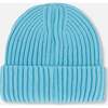 Cuffed Knit Hat, Light Blue - Hats - 3