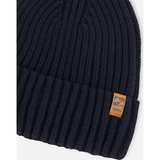 Cuffed Knit Hat, Black - Hats - 4