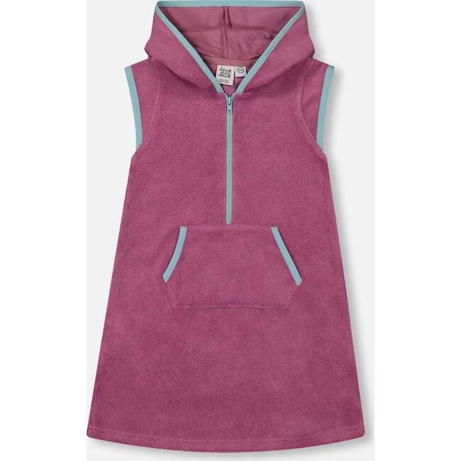 Hooded Terry Beach Dress, Candy Pink