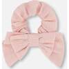 Hair Elastic With Bow, Pale Sparkling Pink - Bows - 1 - thumbnail