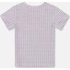 Crinkle Top, White Checkered Lilac - T-Shirts - 3