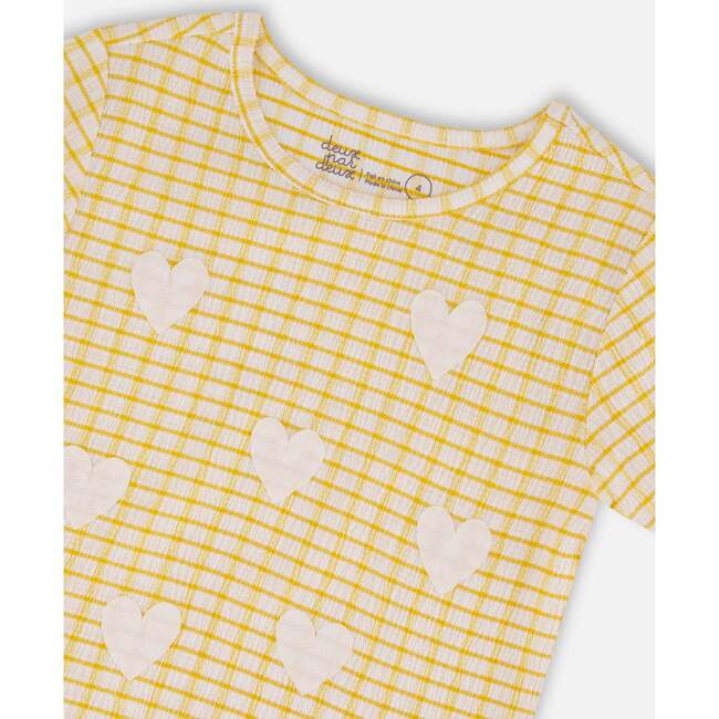 Crinkle Top, Pale Yellow And White - T-Shirts - 4