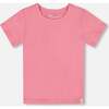 Crinkle Short Sleeve Top, Candy Pink - T-Shirts - 1 - thumbnail