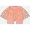 Crinkle Biker Short With Mesh Skirt, Light Old Pink - Leggings - 1 - thumbnail