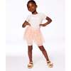 Crinkle Biker Short With Mesh Skirt, Light Old Pink - Leggings - 2