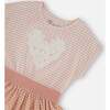 Crinkle Dress With Applique, Light Old Pink - Dresses - 4