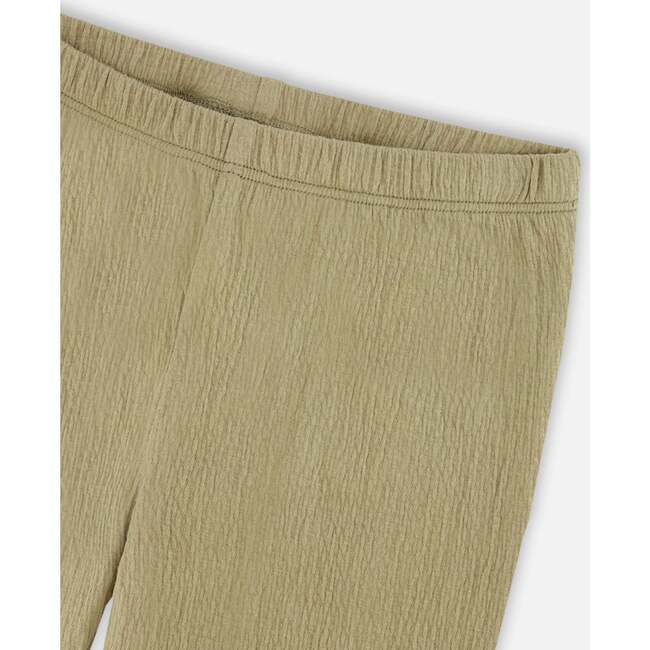 Crinkle Jersey Capri Legging, Olive Green - Leggings - 4