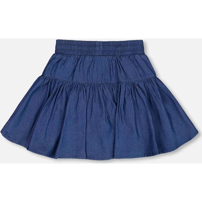 Chambray Skort, Navy Blue - Skirts - 3