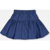 Chambray Skort, Navy Blue - Skirts - 3