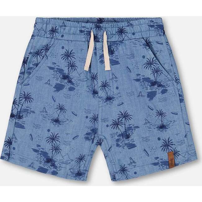 Chambray Short, Pale Blue And Navy