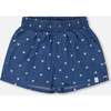 Chambray Short, Navy Blue And White Hearts - Shorts - 1 - thumbnail