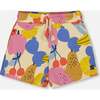 French Terry Short, Fruits On Yellow Background - Shorts - 1 - thumbnail