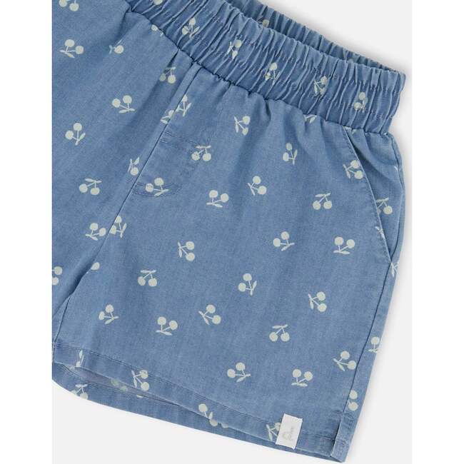 Chambray Short, Blue And White Cherries - Shorts - 4