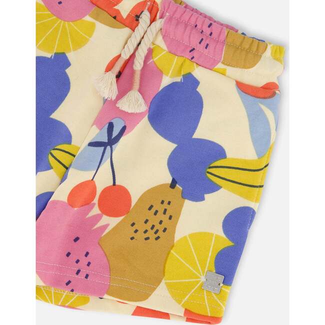 French Terry Short, Fruits On Yellow Background - Shorts - 5