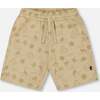 French Terry Short, Beige With Palm Trees - Shorts - 1 - thumbnail