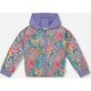 French Terry Hoodie Cardigan, Lilac Tropical And Pink Flamingos - Sweatshirts - 1 - thumbnail