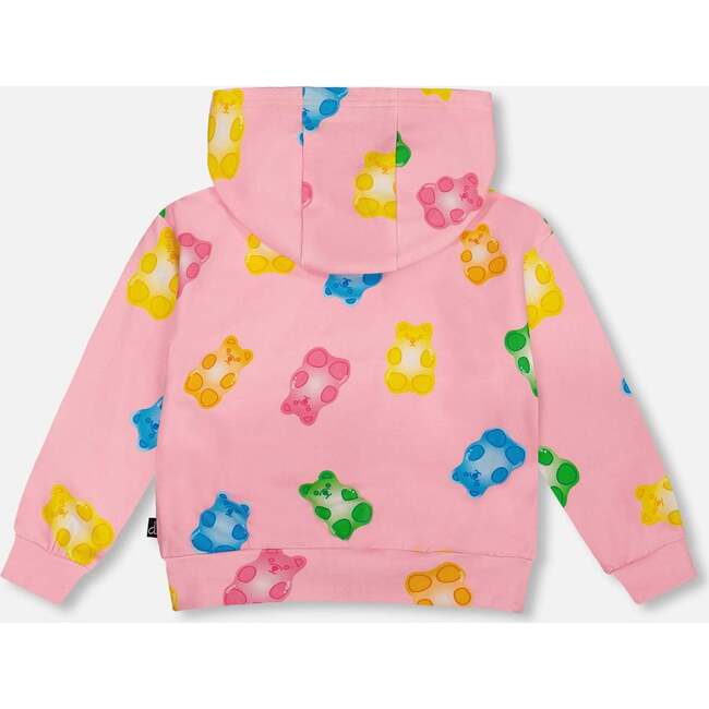 French Terry Hoodie Cardigan, Pink Multicolored Gummies - Sweatshirts - 4