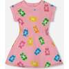 French Terry Dress, Pink Multicolored Gummies - Dresses - 1 - thumbnail