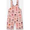 French Terry Overalls, Pink And Coral Houses - Overalls - 4