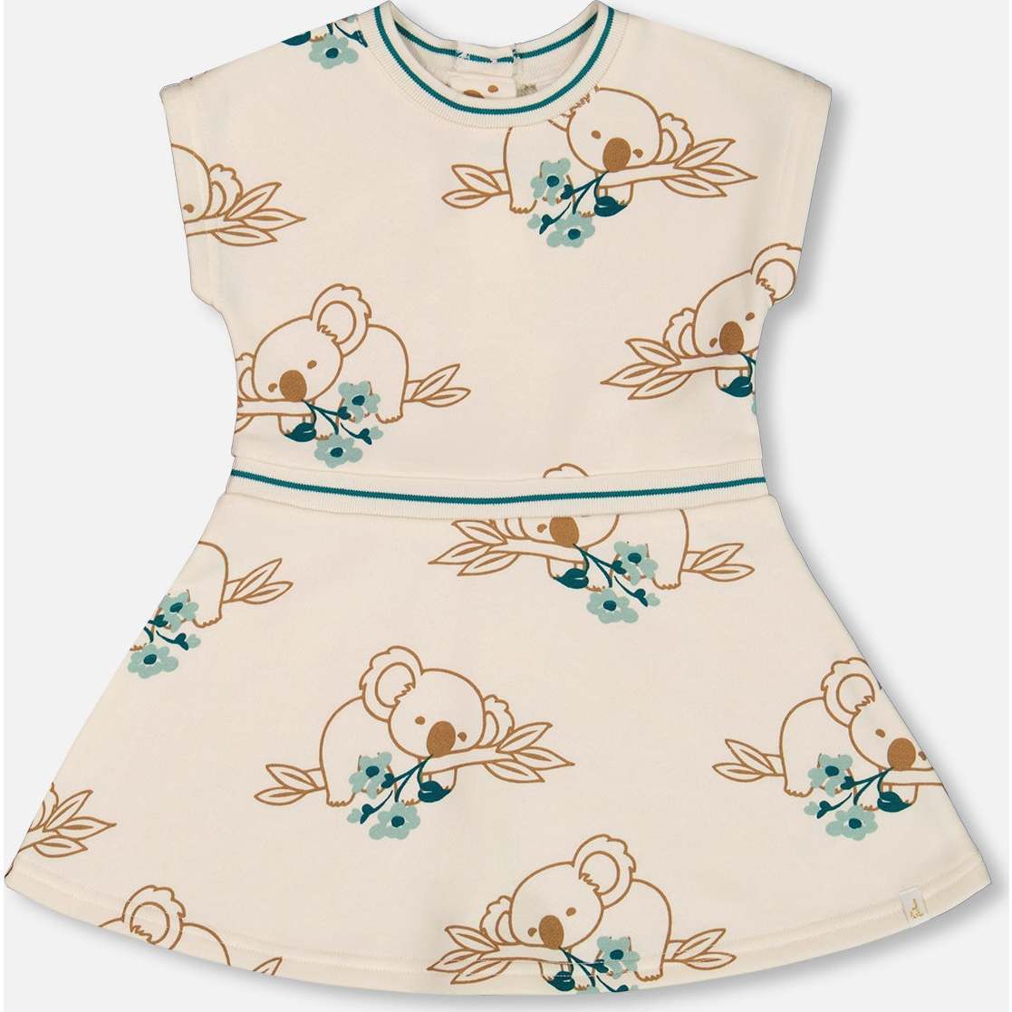 French Terry Dress, Off-White And Koala - Dresses - 1