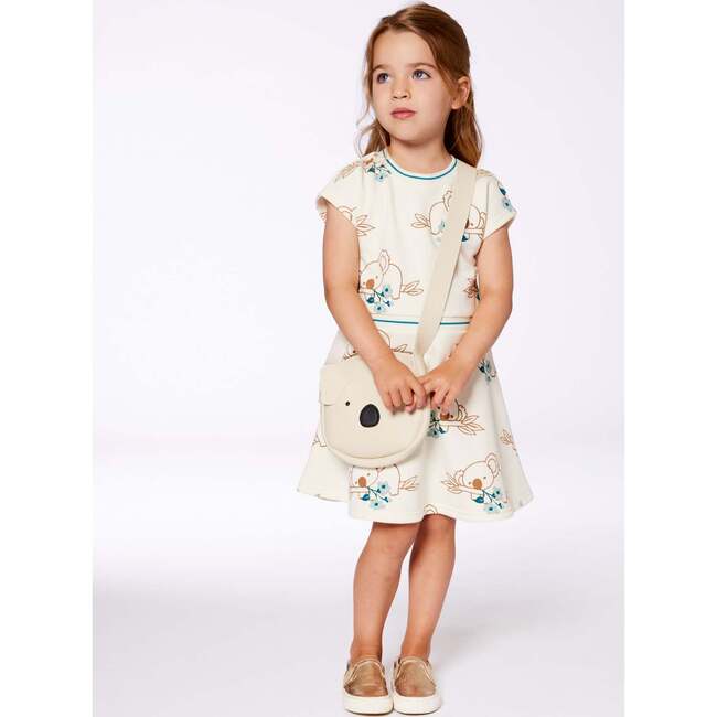 French Terry Dress, Off-White And Koala - Dresses - 2