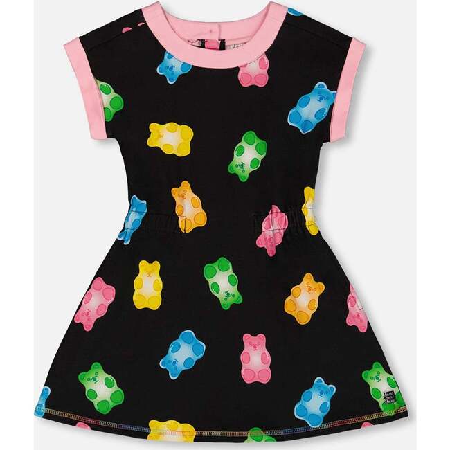 French Terry Dress, Black And Multicolored Gummies