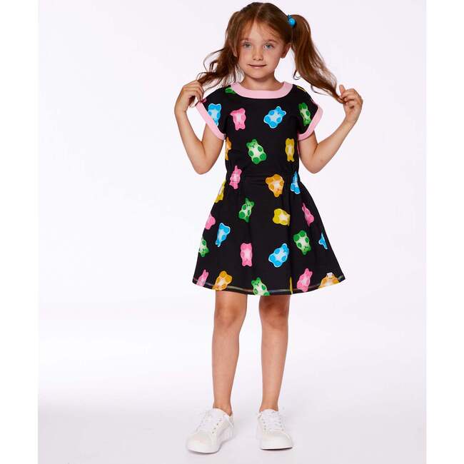 French Terry Dress, Black And Multicolored Gummies - Dresses - 2