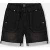 French Terry Denim Short, Black Jeans - Shorts - 1 - thumbnail