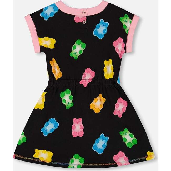 French Terry Dress, Black And Multicolored Gummies - Dresses - 3